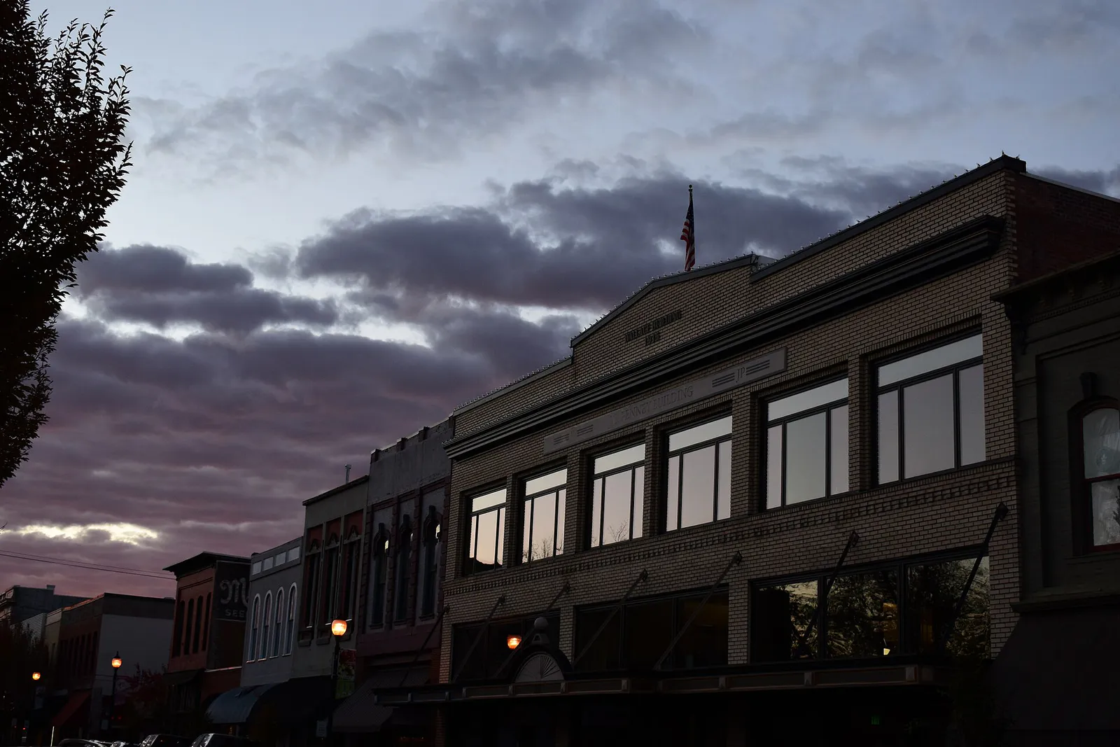 A row of buildings in the Albany Downtown Commercial Historic District, Albany, Oregon