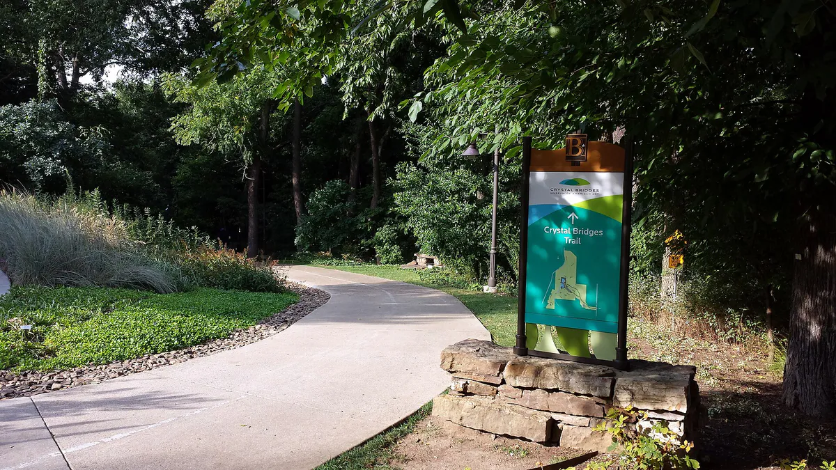 Crystal Bridges Trail in Bentonville, Arkansas
