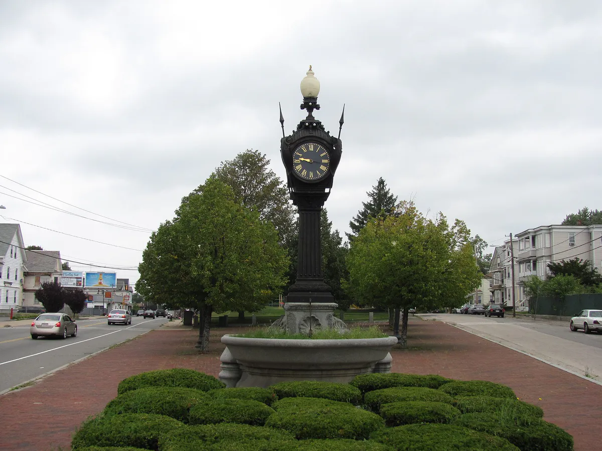 Snow Fountain and Clock, Brockton MA, Massachusetts