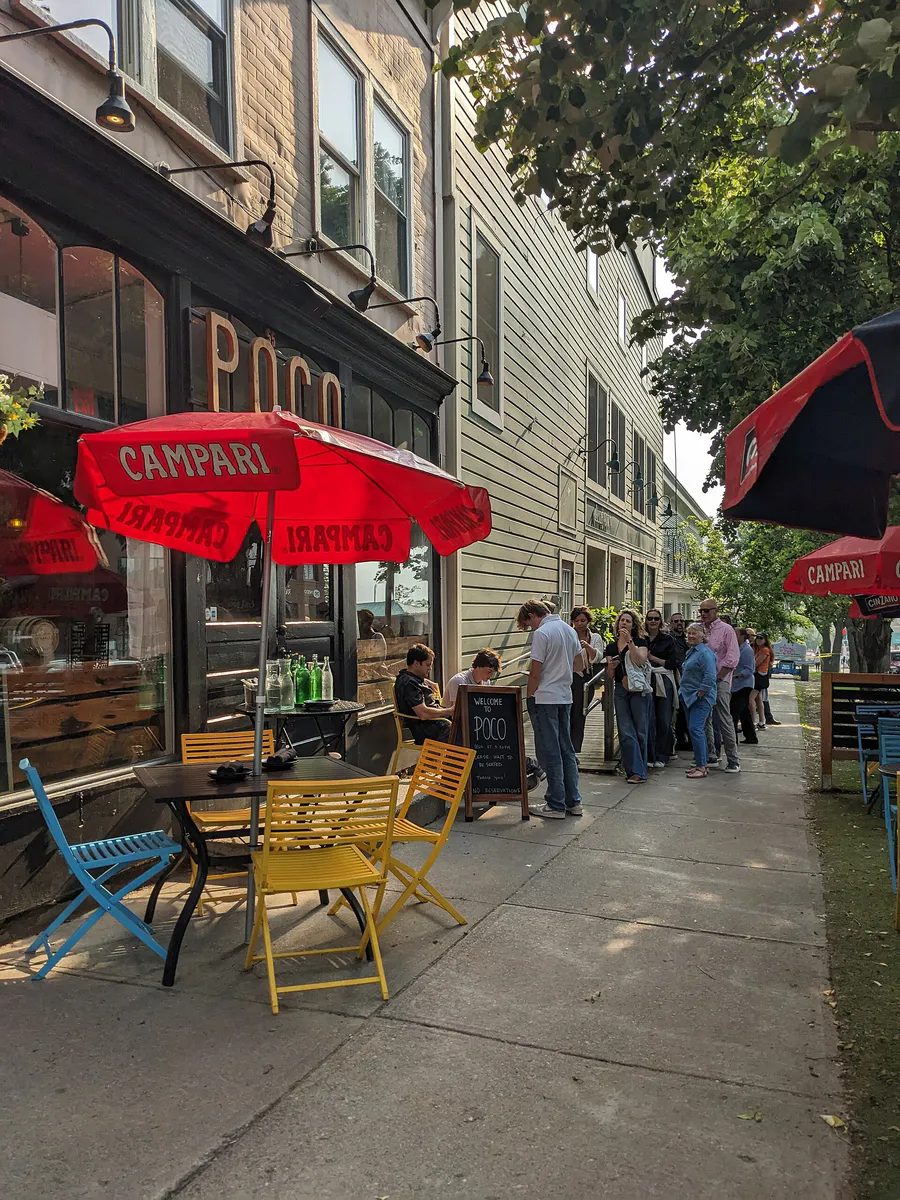 Restaurant Poco 55 Main Street downtown Burlington VT June 2025, Vermont