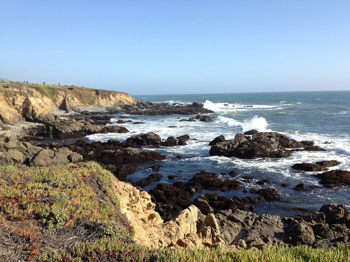 Bluffs and shoreline in Cambria, California