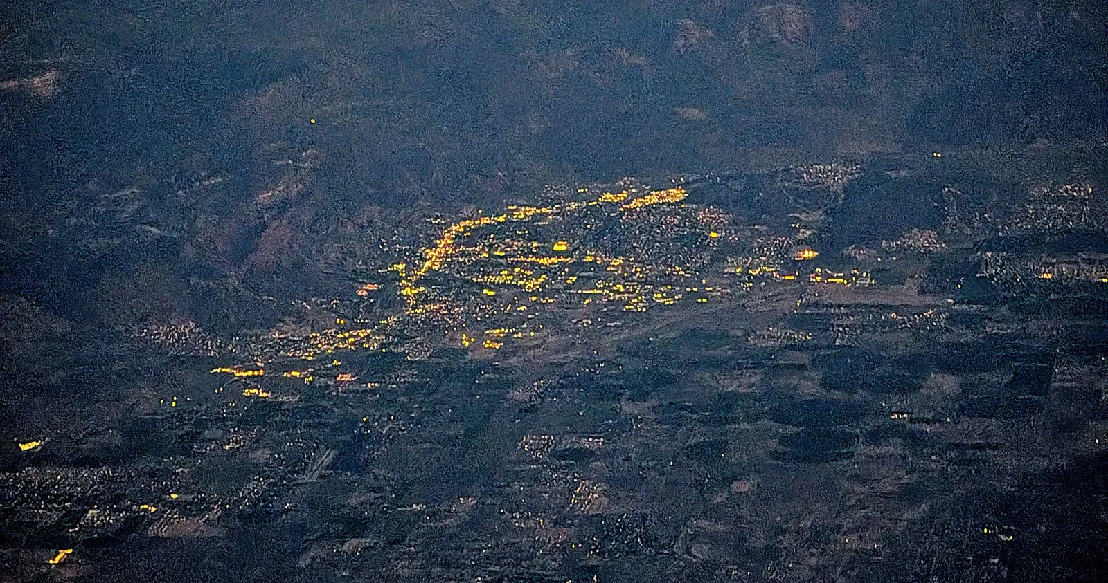 Cedar City Utah dusk aerial