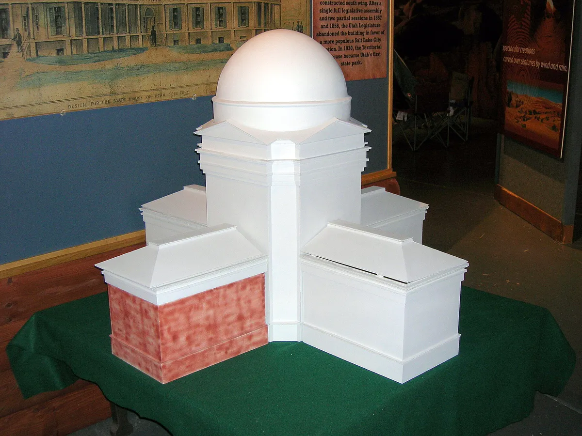 Utah Territorial Statehouse model at Iron Mission State Park in Cedar City, Utah