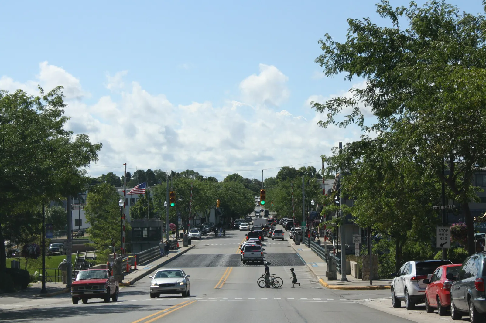 Charlevoix Michigan Downtown Panorama US31