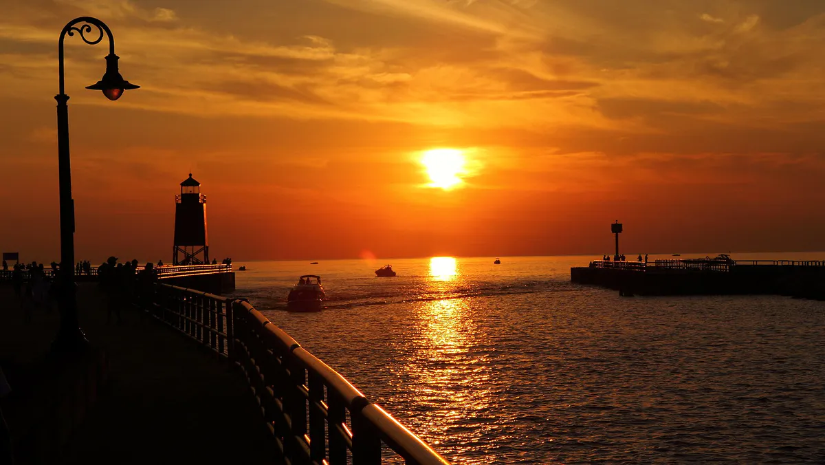 Lake Michigan Sunset in Charlevoix, Michigan