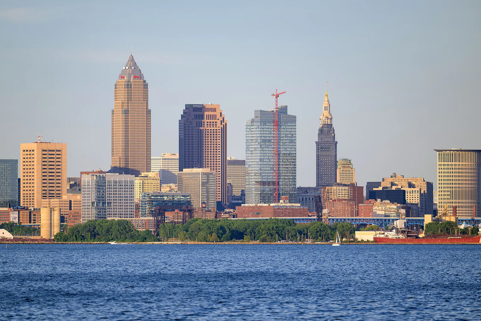 Cleveland skyline from Lakewood Park, June 2024, Ohio