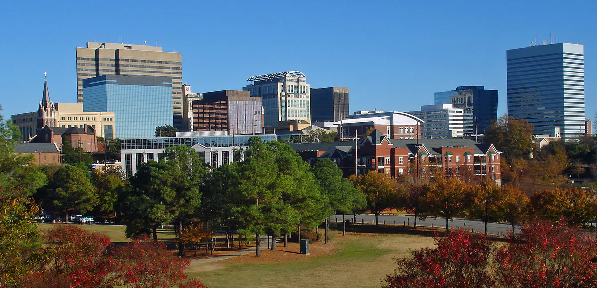 Fall skyline of Columbia SC from Arsenal Hill, South Carolina