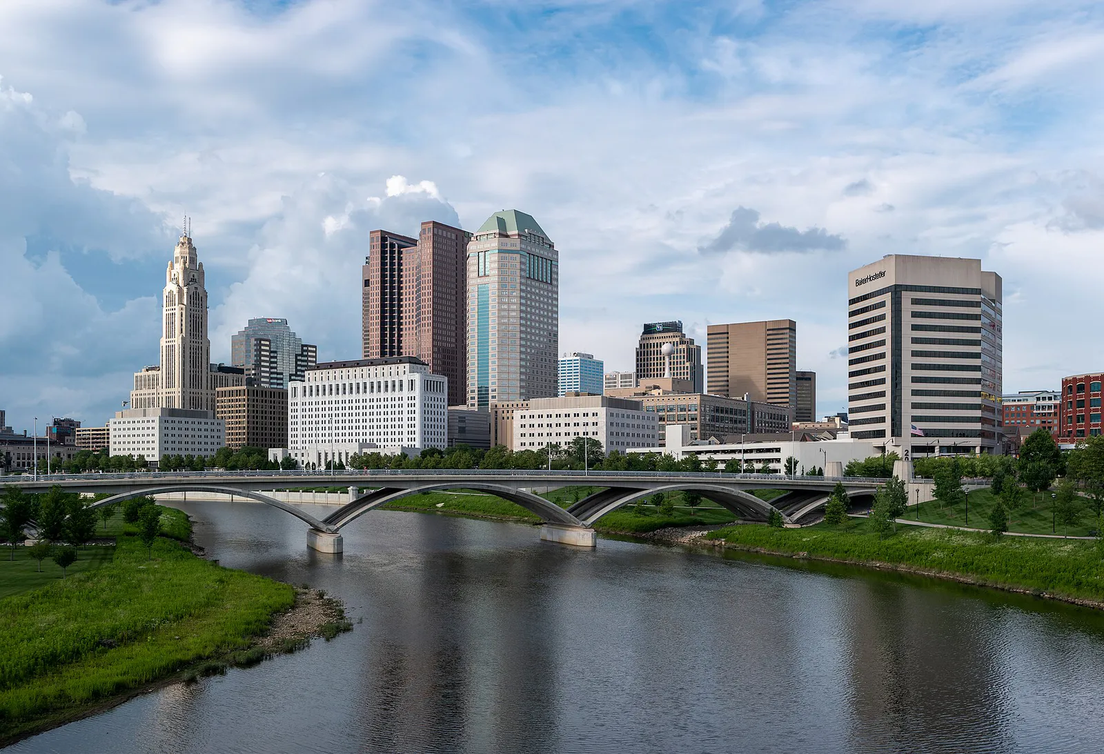 Downtown Columbus View from Main St Bridge - edit1, Ohio