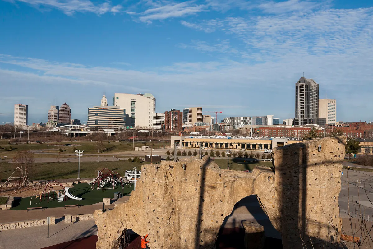 Downtown Columbus as seen from Scioto Audubon Metro Park 1, Ohio