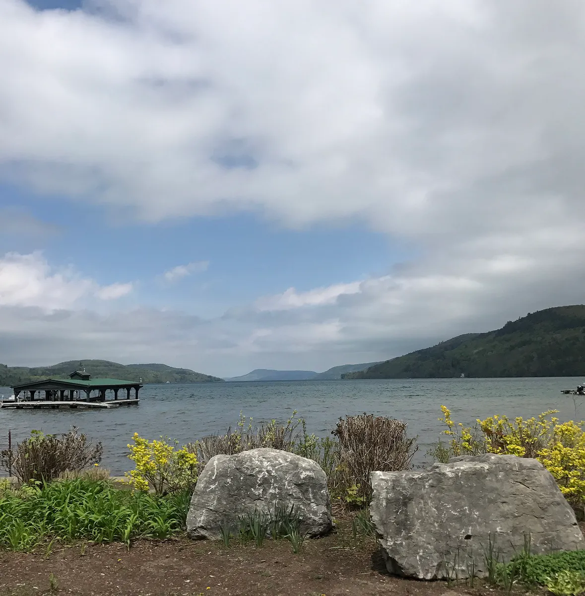 Otsego lake at lakefront in Cooperstown, New York