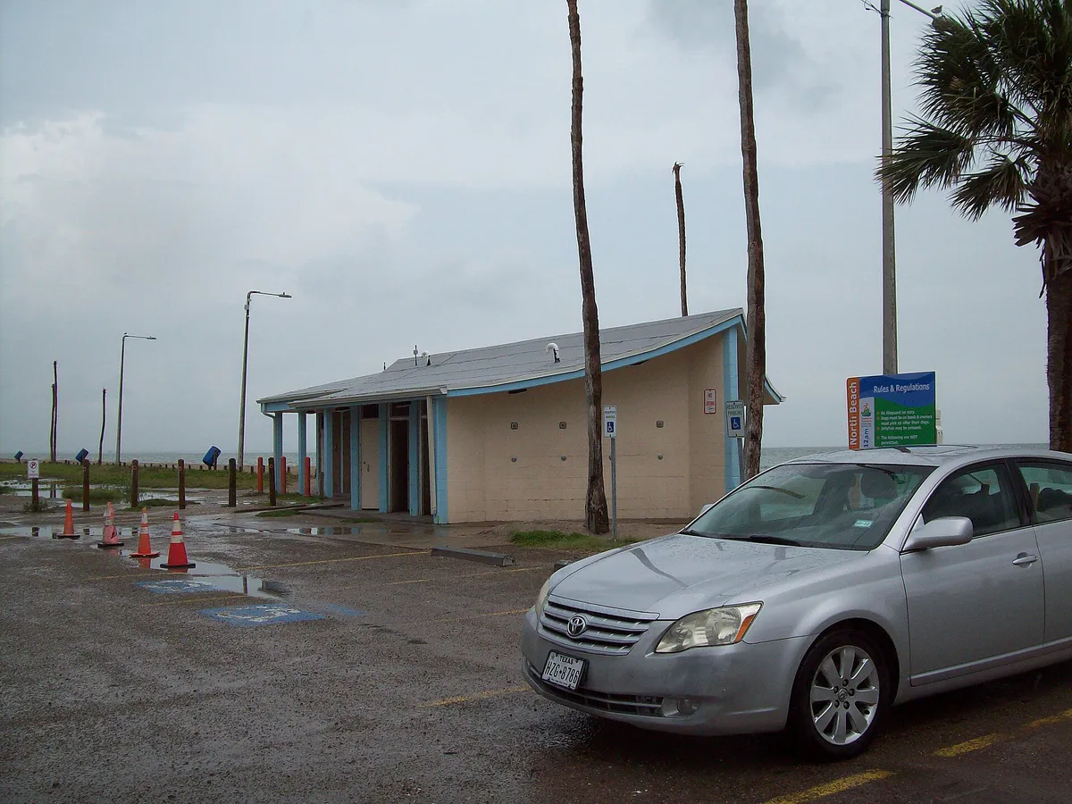 North Beach showers in Corpus Christi, Texas