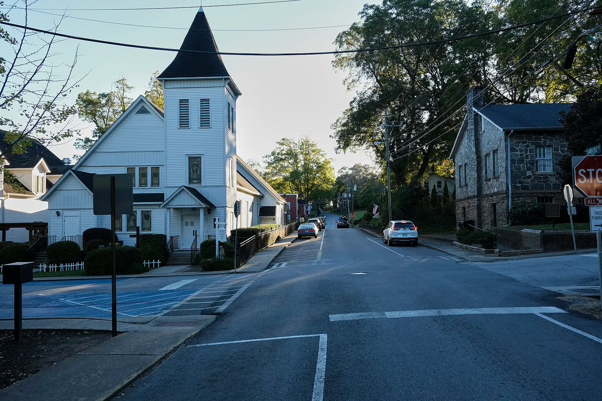 Hawkins Street and North Park Street Crossing in Dahlonega, Georgia