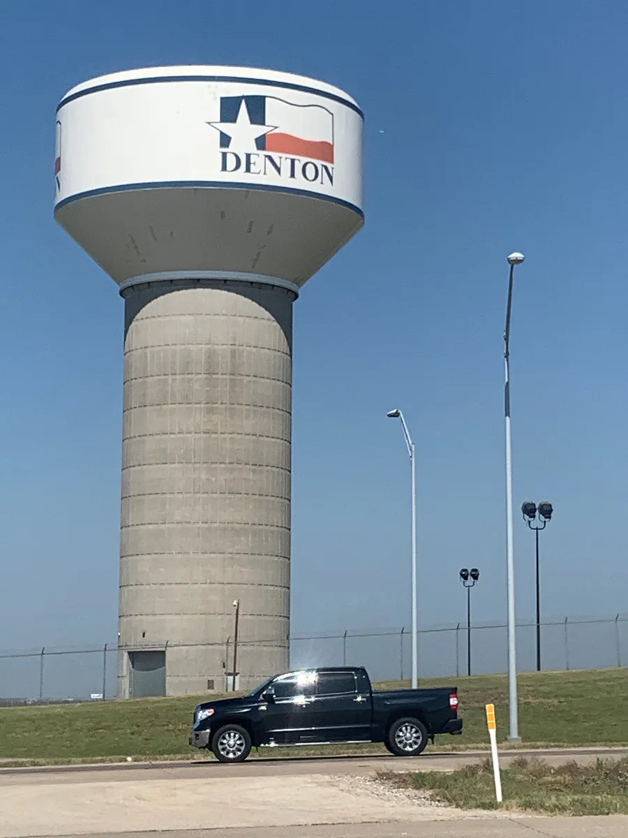 Water tower in Denton, Texas