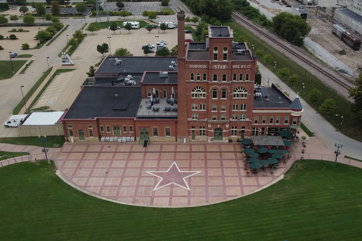 Aerial view of the Dubuque Star Brewery 2022-09-03, Iowa