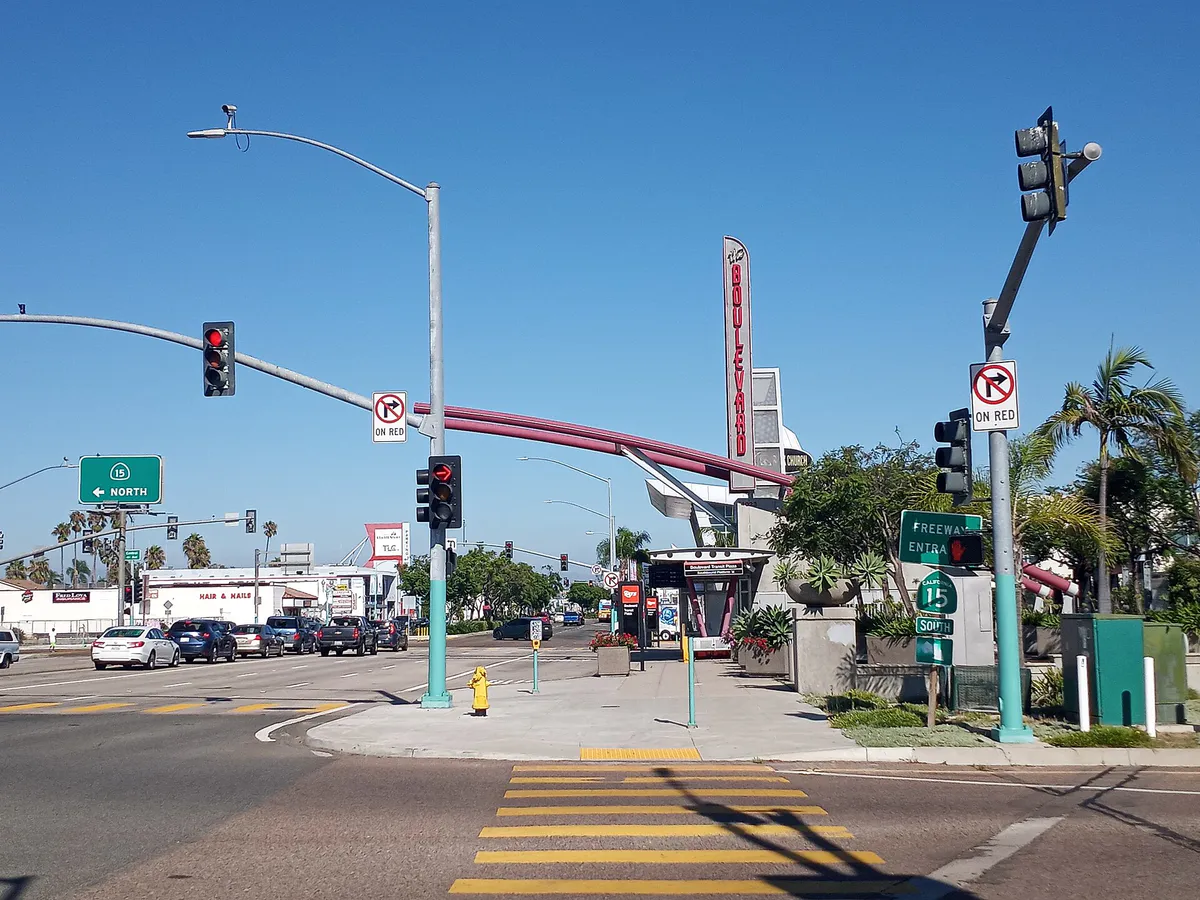 Boulevard Transit Plaza, Wide shot in El Cajon, California