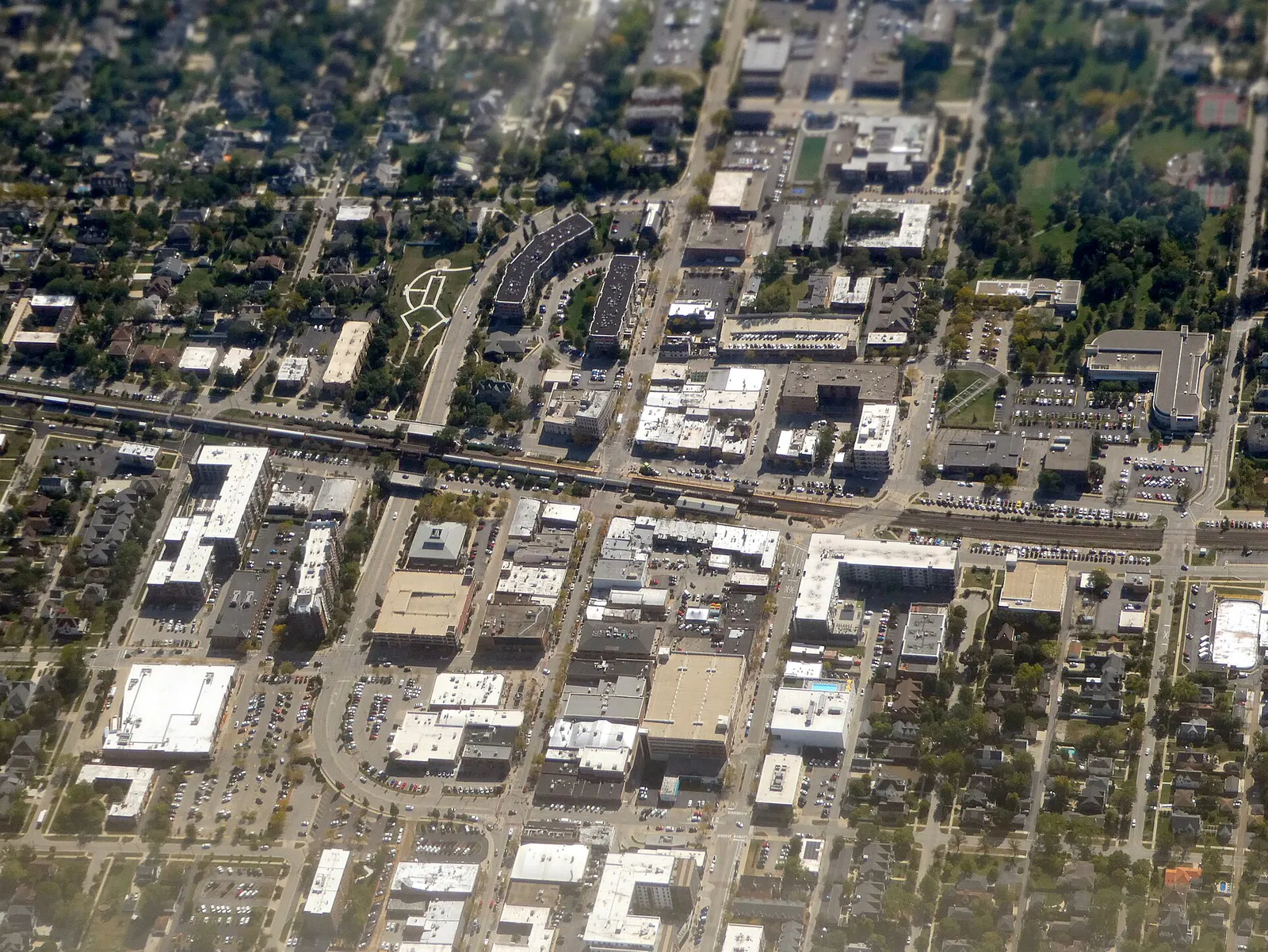 Aerial view of Elmhurst, Illinois, October 2024