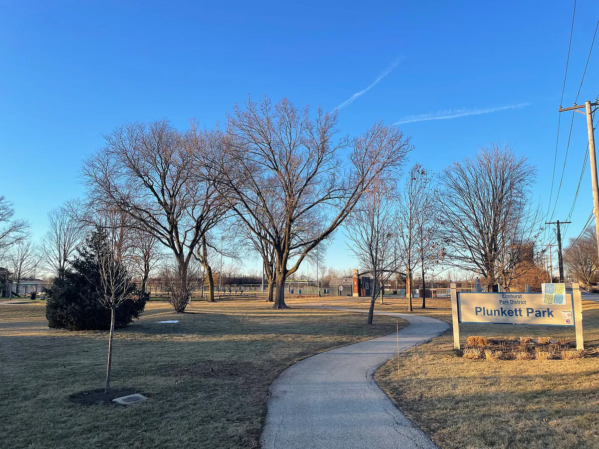 Plunkett Park in Elmhurst, Illinois, US, January 2025
