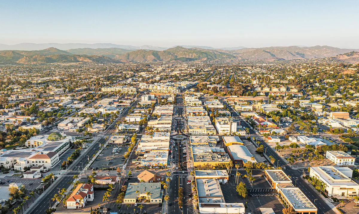 Historic Downtown Escondido Grand Avenue July 2025, Facing Northeast, California