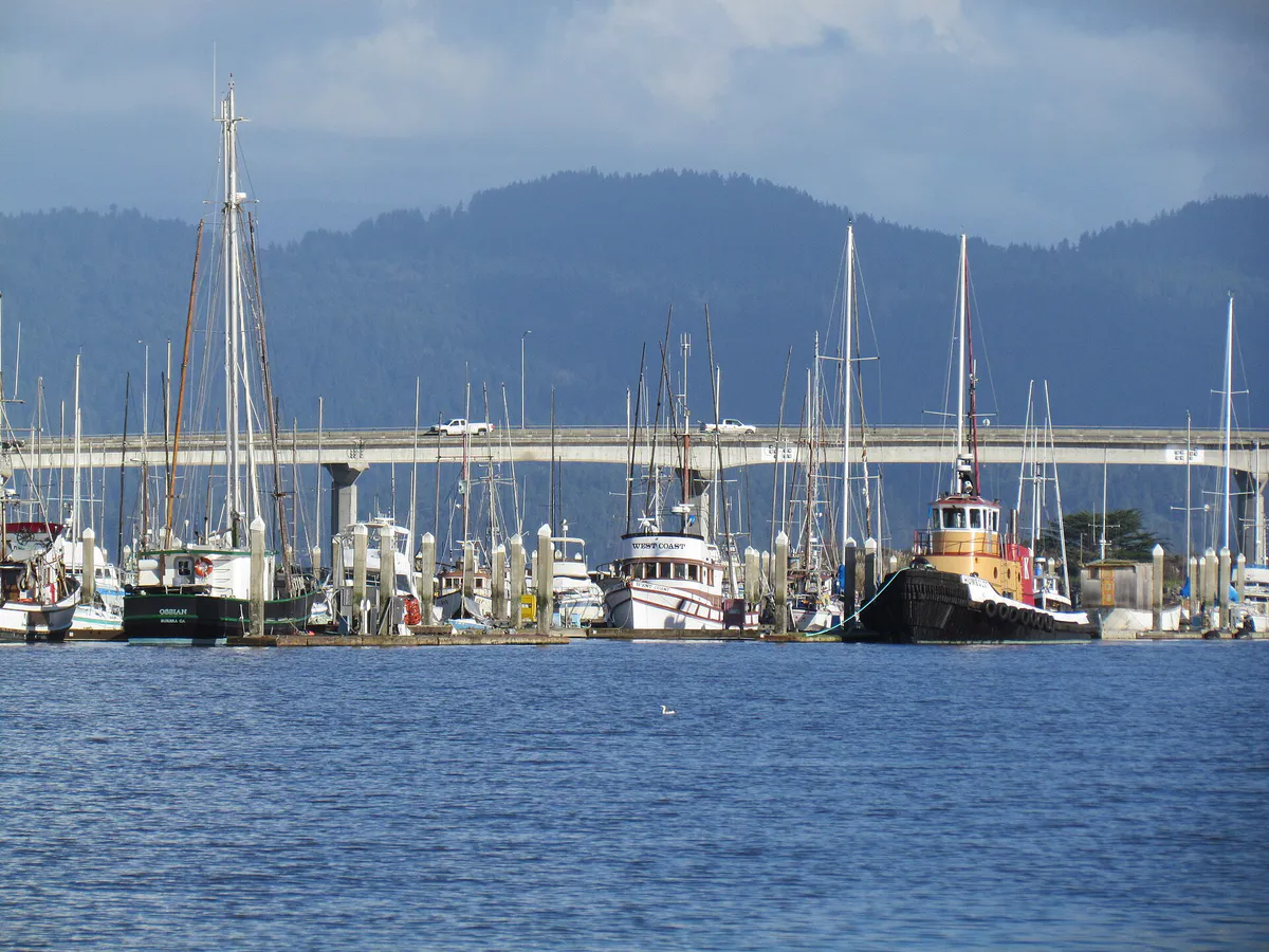 Highway 255 behind Woodley Island Marina in Eureka, California