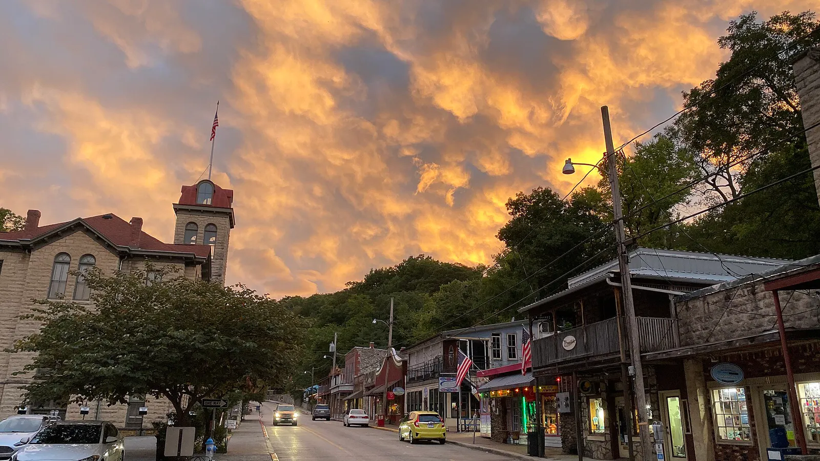 Sky over Main Street in Eureka Springs, Arkansas