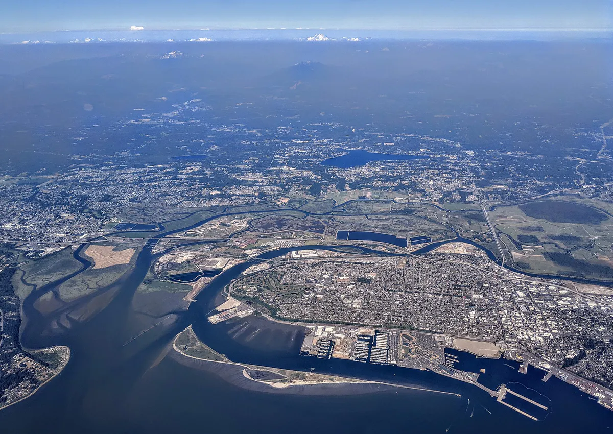 Everett, with Snohomish River, Washington