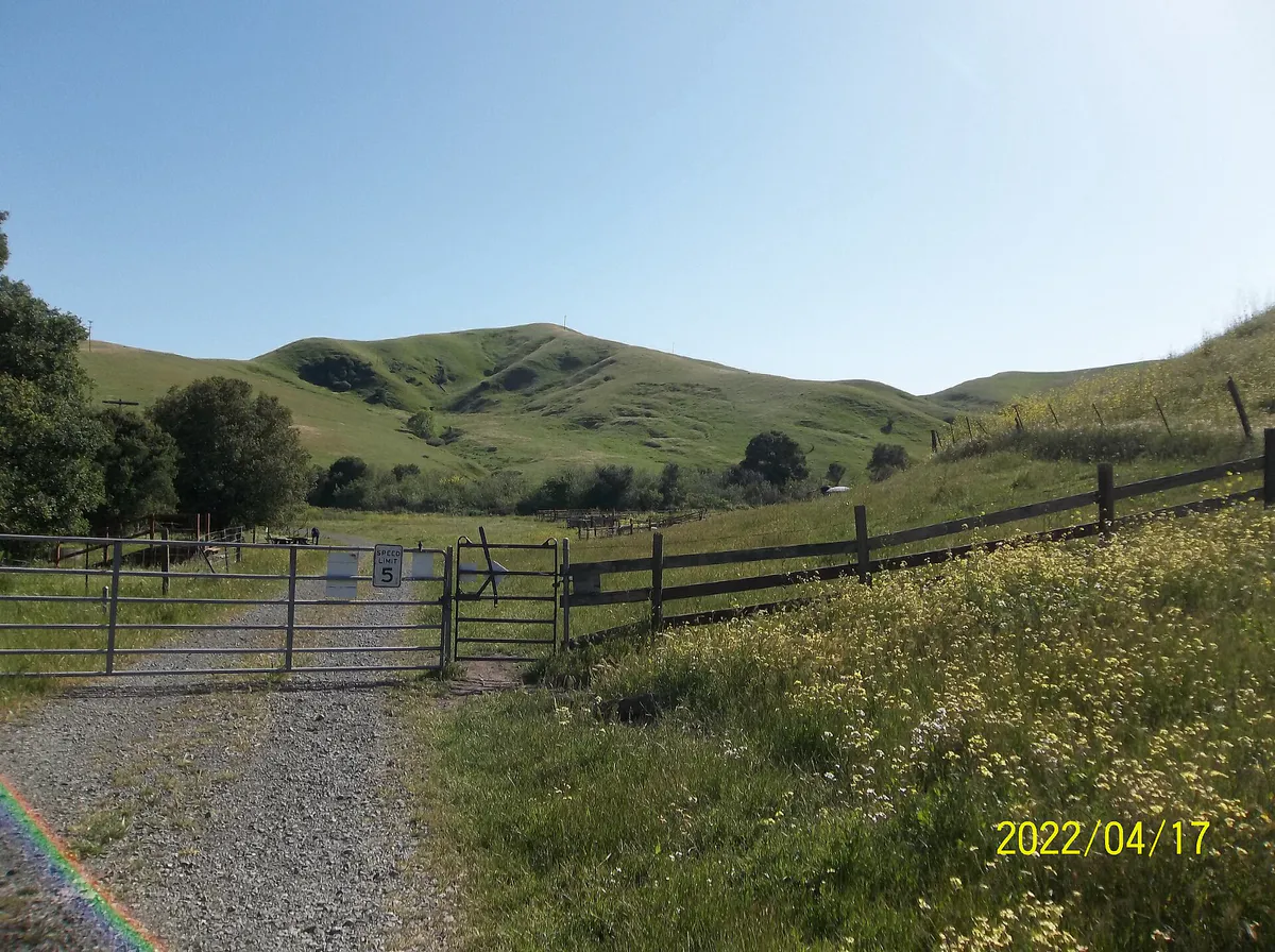 Fence across Lynch Road in Lynch Canyon Open Space 2022-04-17 1618 1 in Fairfield, California