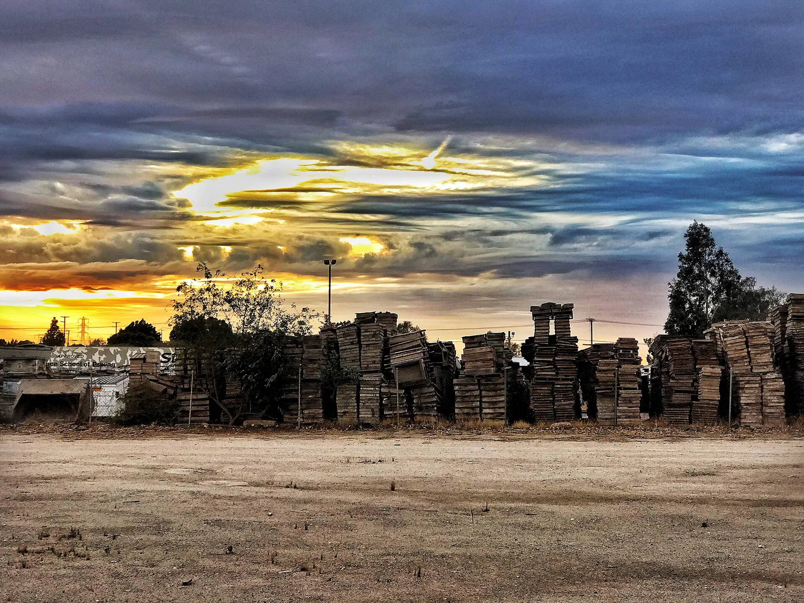 Paradise over pallets in Fontana, California