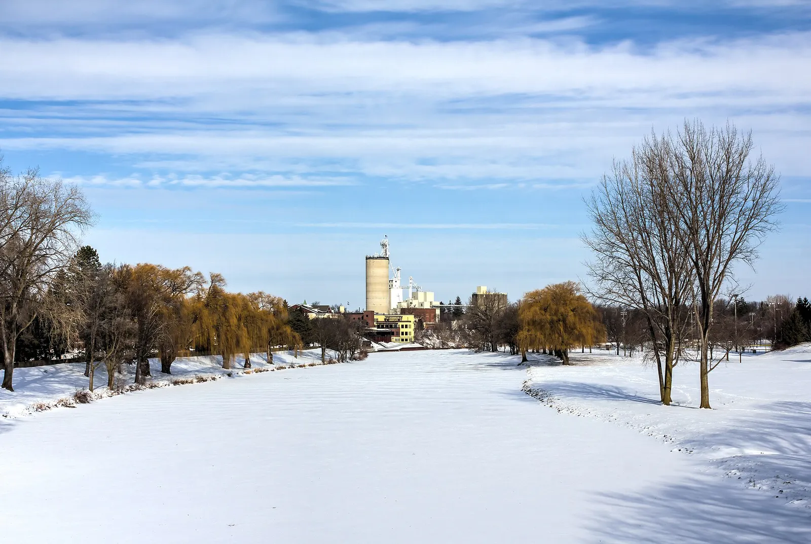 Frozen river, Frankenmuth, Michigan, 2015-01-11 01