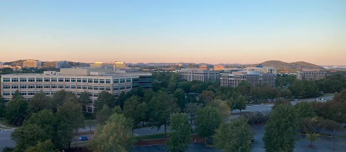 Franklin, Tennessee, skyline at dawn
