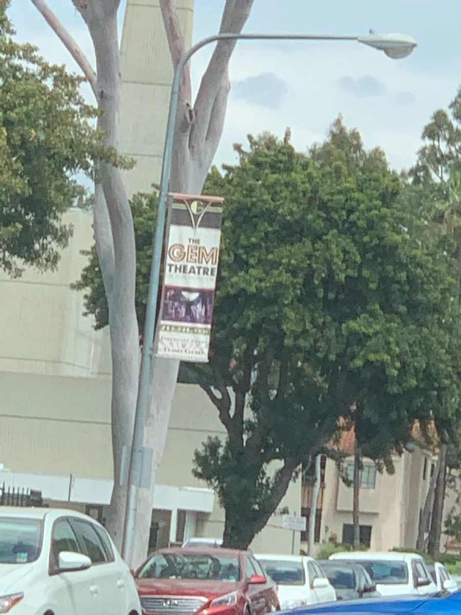 The Gem Theatre Pole Banner in Garden Grove, California
