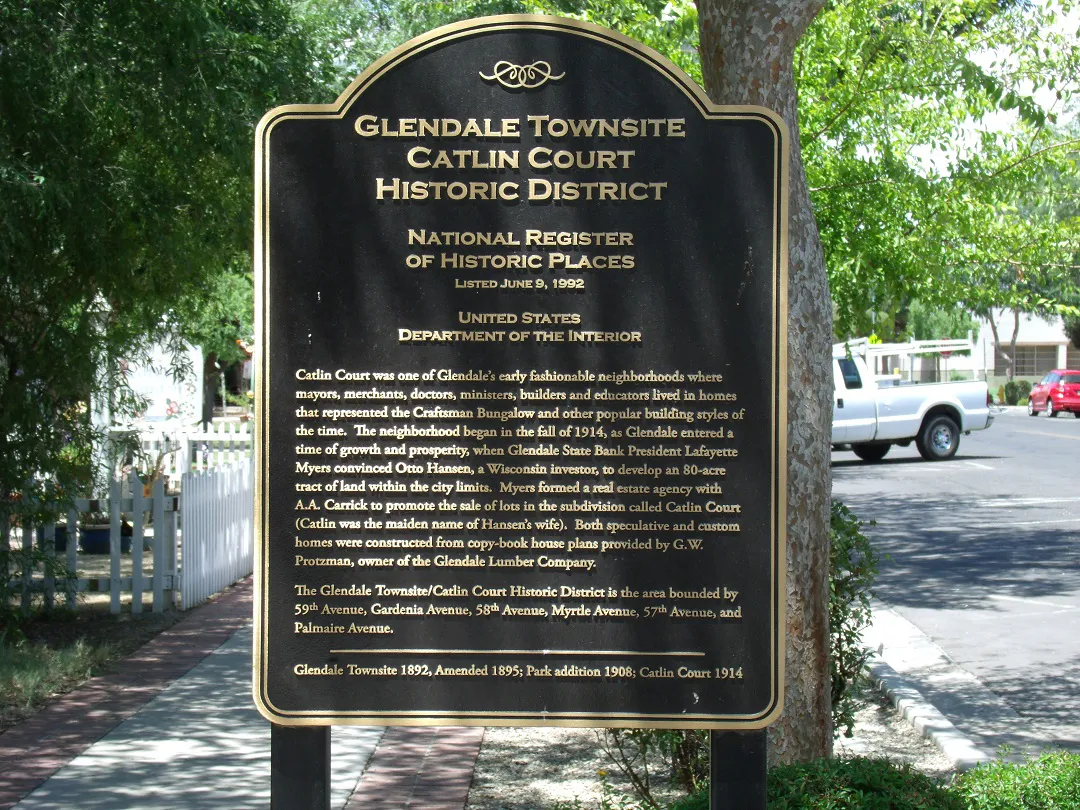 Glendale-Catlin Court- Catlin Court Historic District NRHP Marker, Arizona