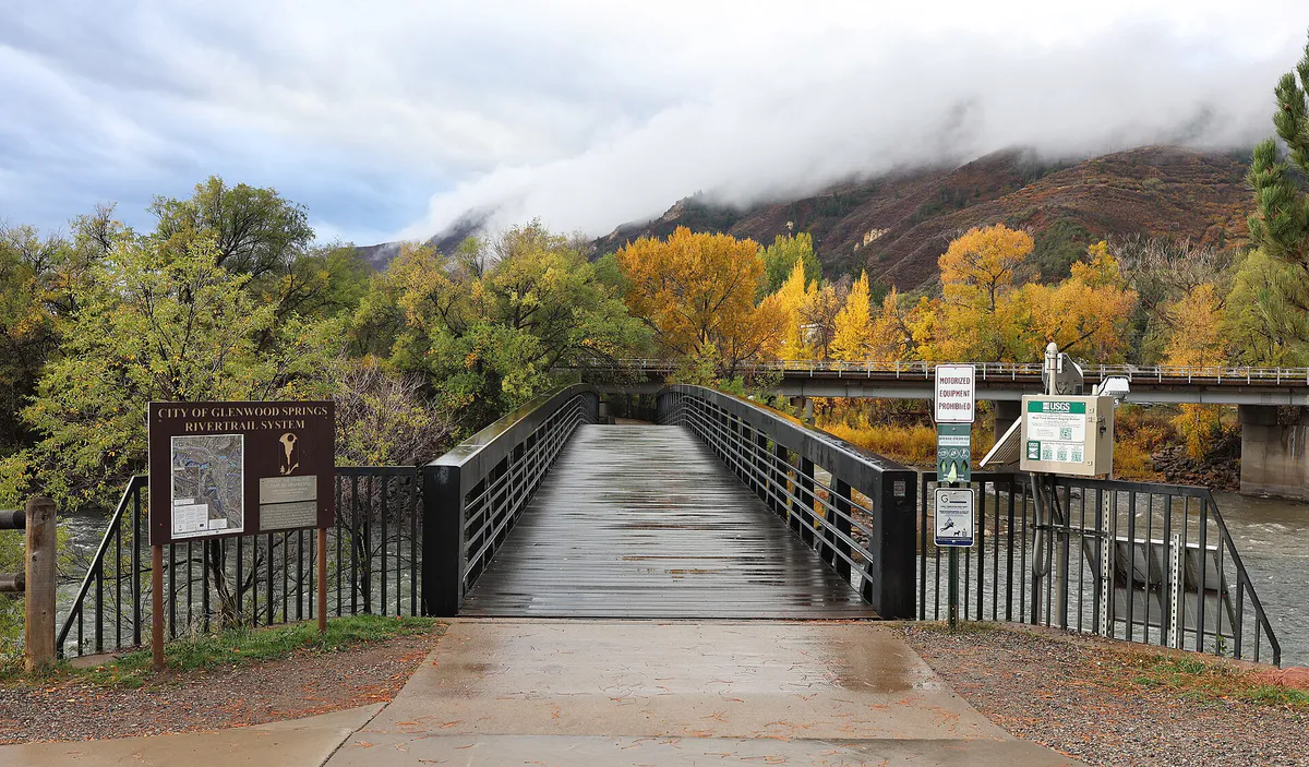 Pedestrian bridge over the Colorado River in Glenwood Springs