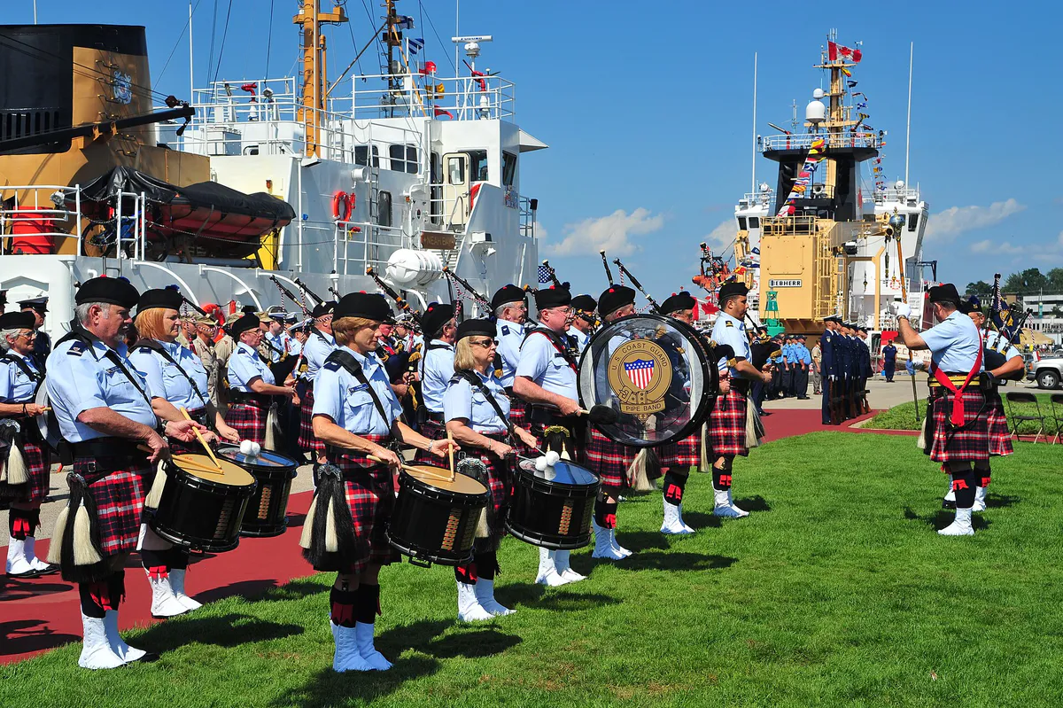 U.S. Coast Guard Pipe Band in Grand Haven, Michigan