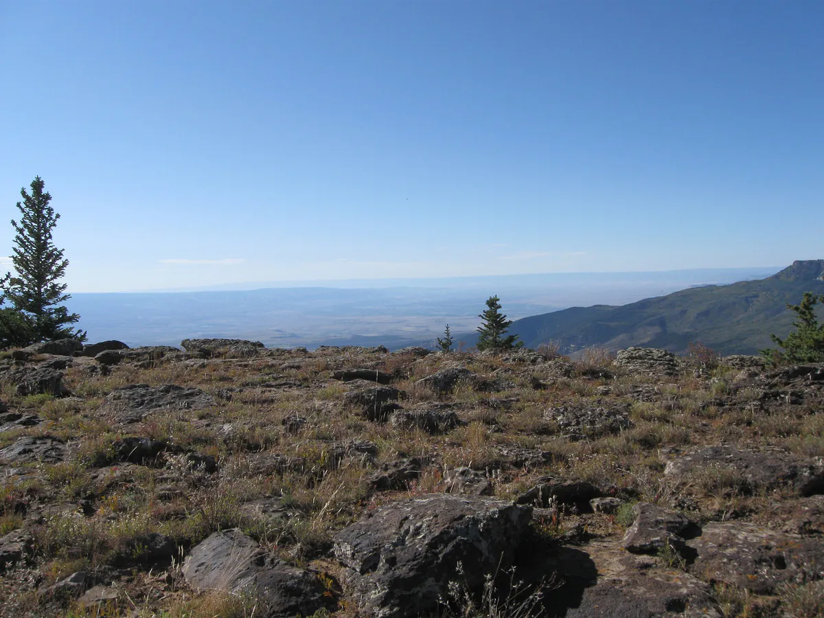 Looking towards Grand Junction Colorado from atop Grand Mesa Colorado