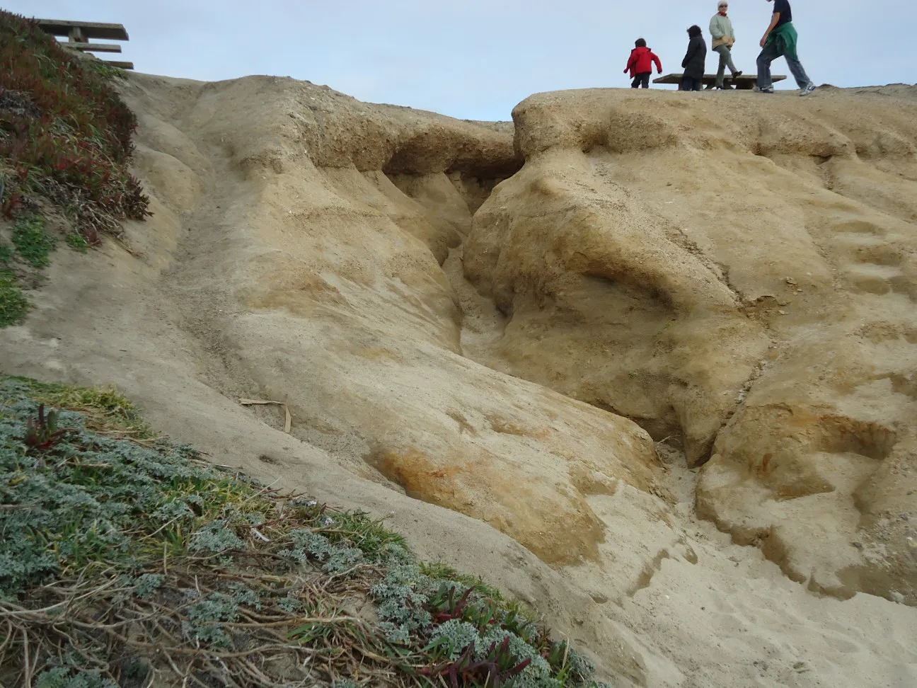 Beach Erosion Scene near Half-Moon-Bay California in Half Moon Bay, California