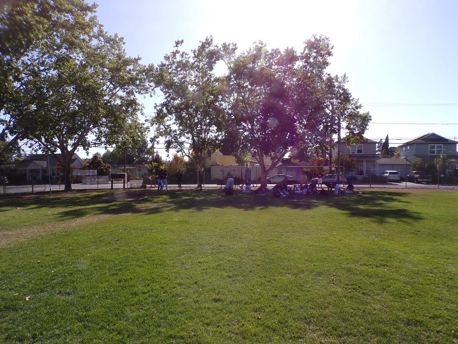 Beyond the third base line at Recreation Park, Healdsburg, California
