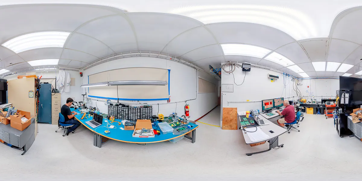 Hilo Base Facility Lab Workers 360 Panorama (2022 03 30 Hilo 360 Lab1 Workers-CC), Hawaii