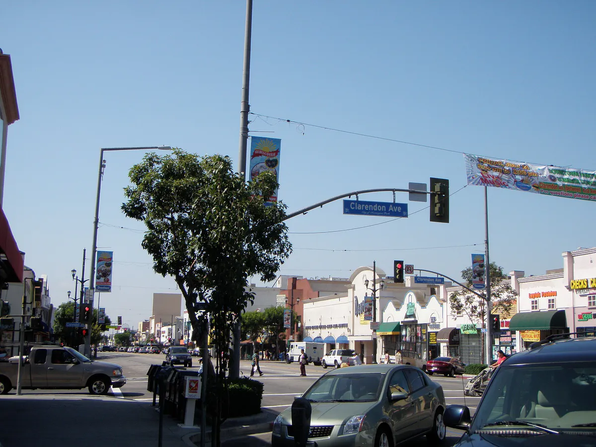 Pacific Boulevard and Clarendon Avenue in Huntington Park, California