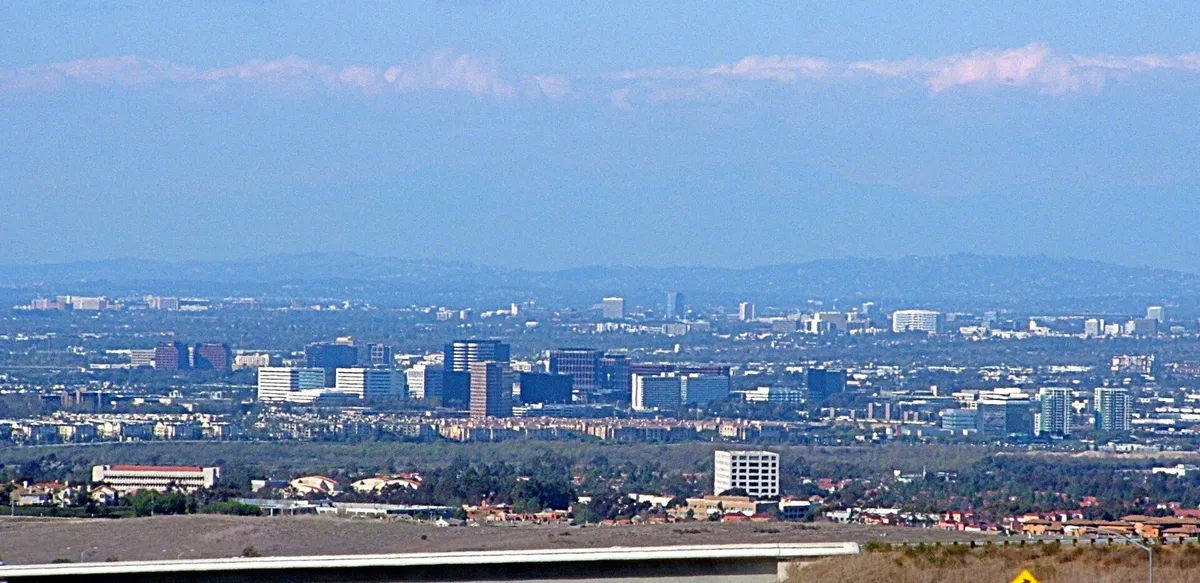 Downtown Irvine overhead, California