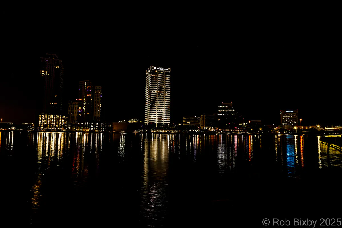 Jacksonville Florida Night Skyline New Year 2025