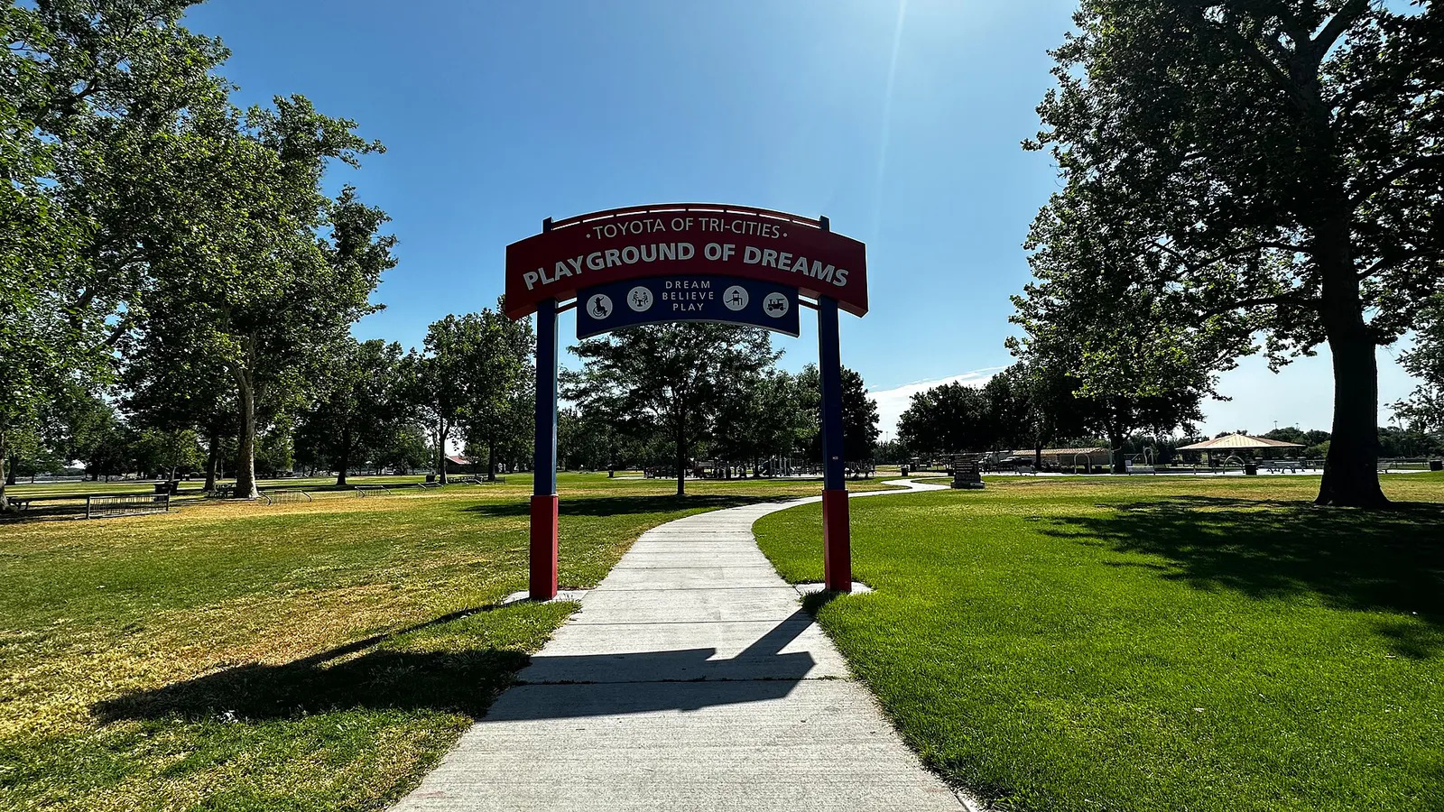 Columbia Park Playground of Dreams entrance in Kennewick, Washington