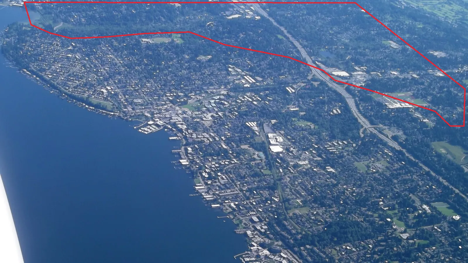 Forbes watershed aerial in Kirkland, Washington