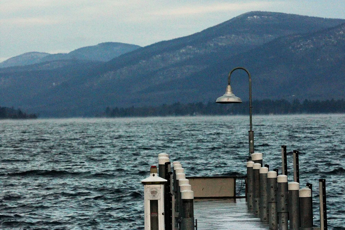 Dock on Lake George, Lake George, New York (winter)