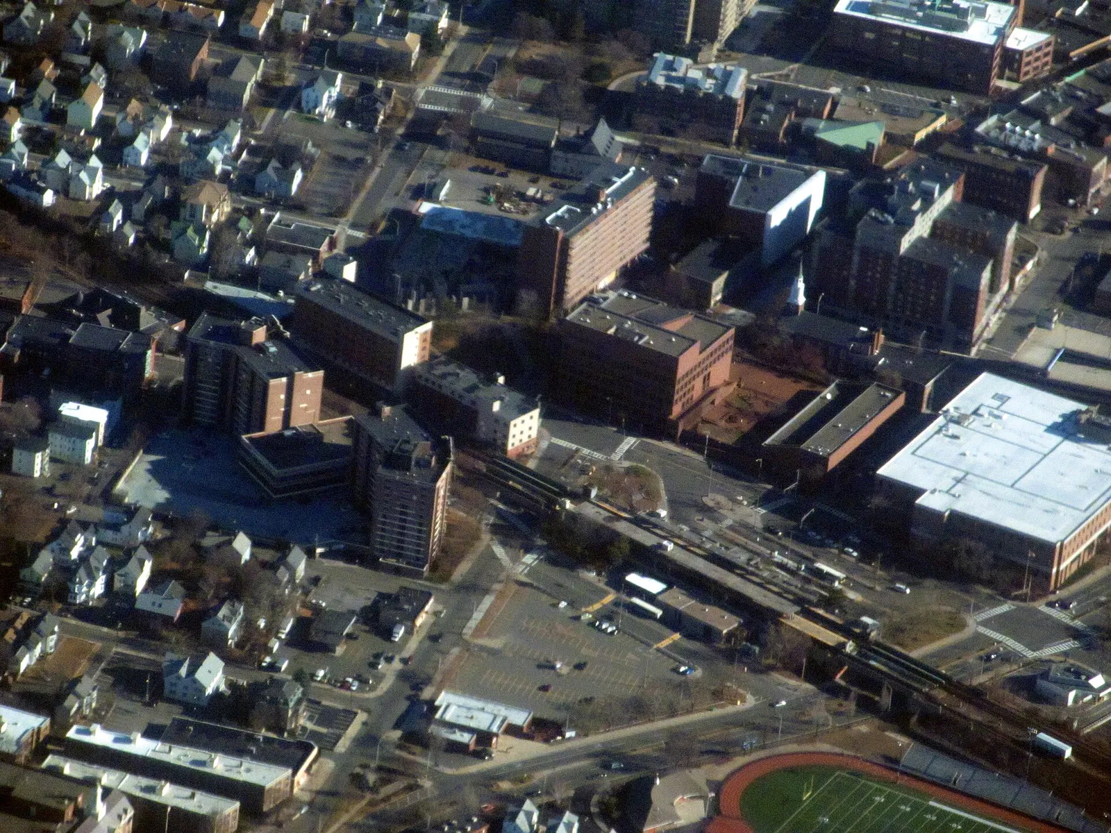 Aerial view of downtown Malden (2), November 2013, Massachusetts