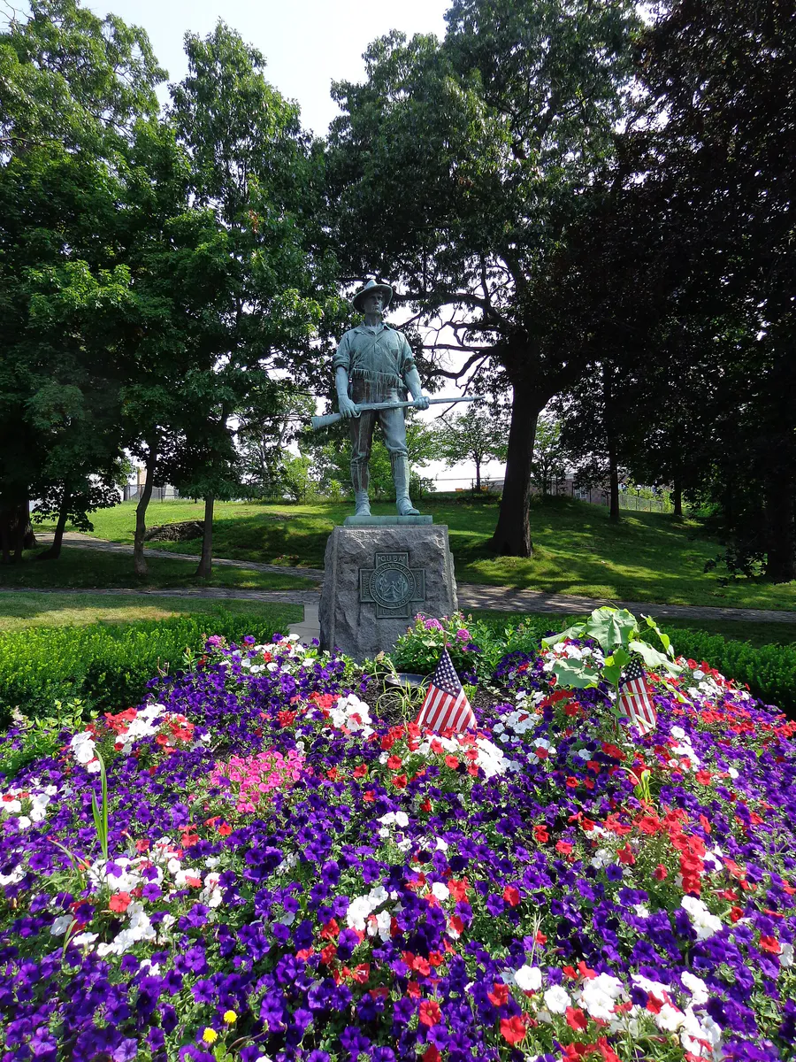 Hiker at Oscar C Wallace Park in Malden MA, Massachusetts