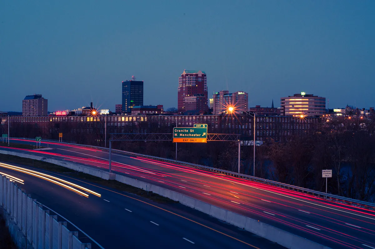Manchester Skyline Night, New Hampshire