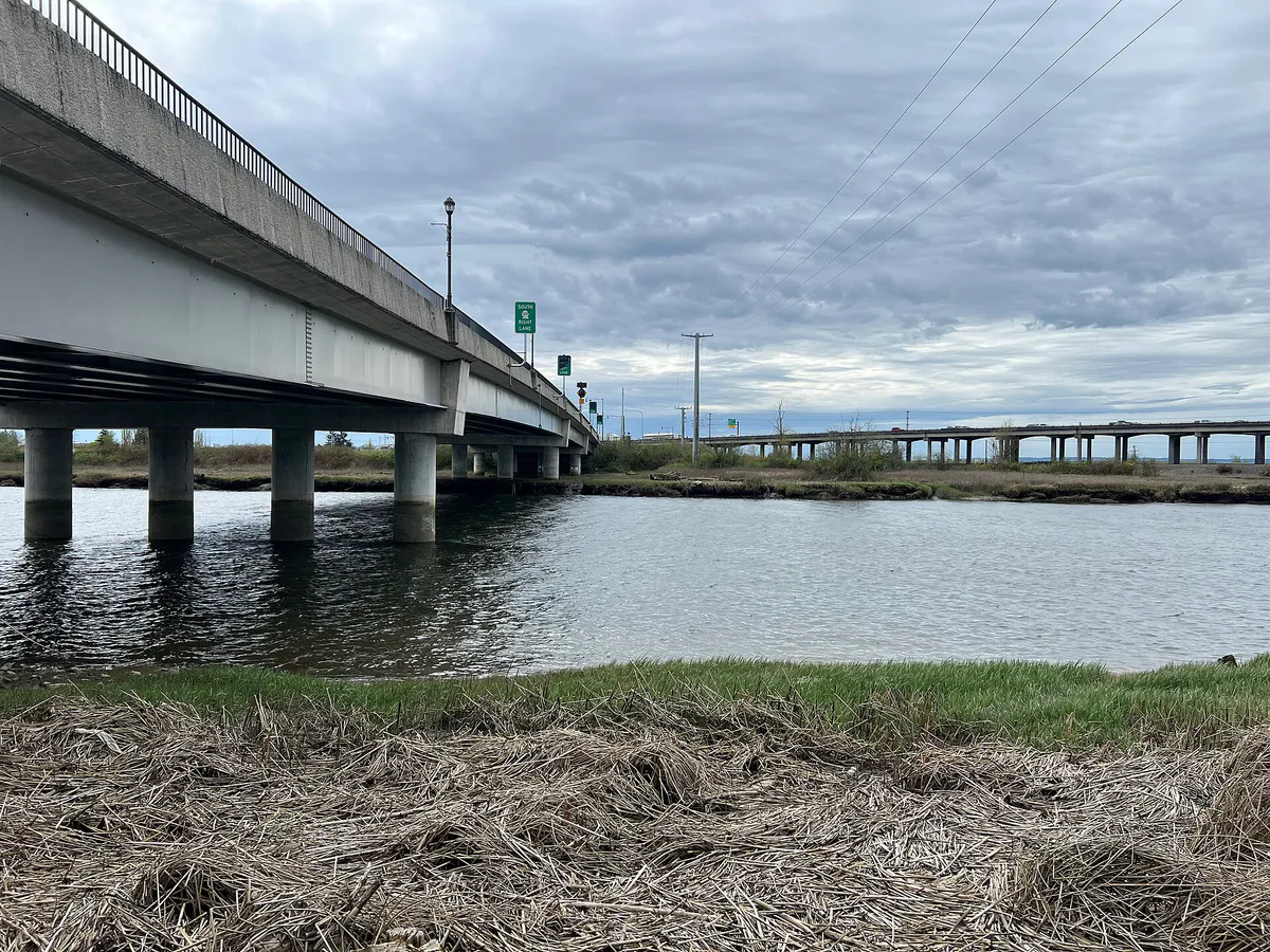 SR 529 crossing Ebey Slough into North Ebey Island in Marysville, Washington