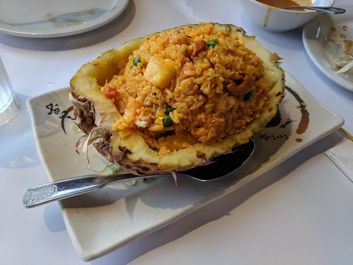 Pineapple fried rice at Banana Leaf in Milpitas, California