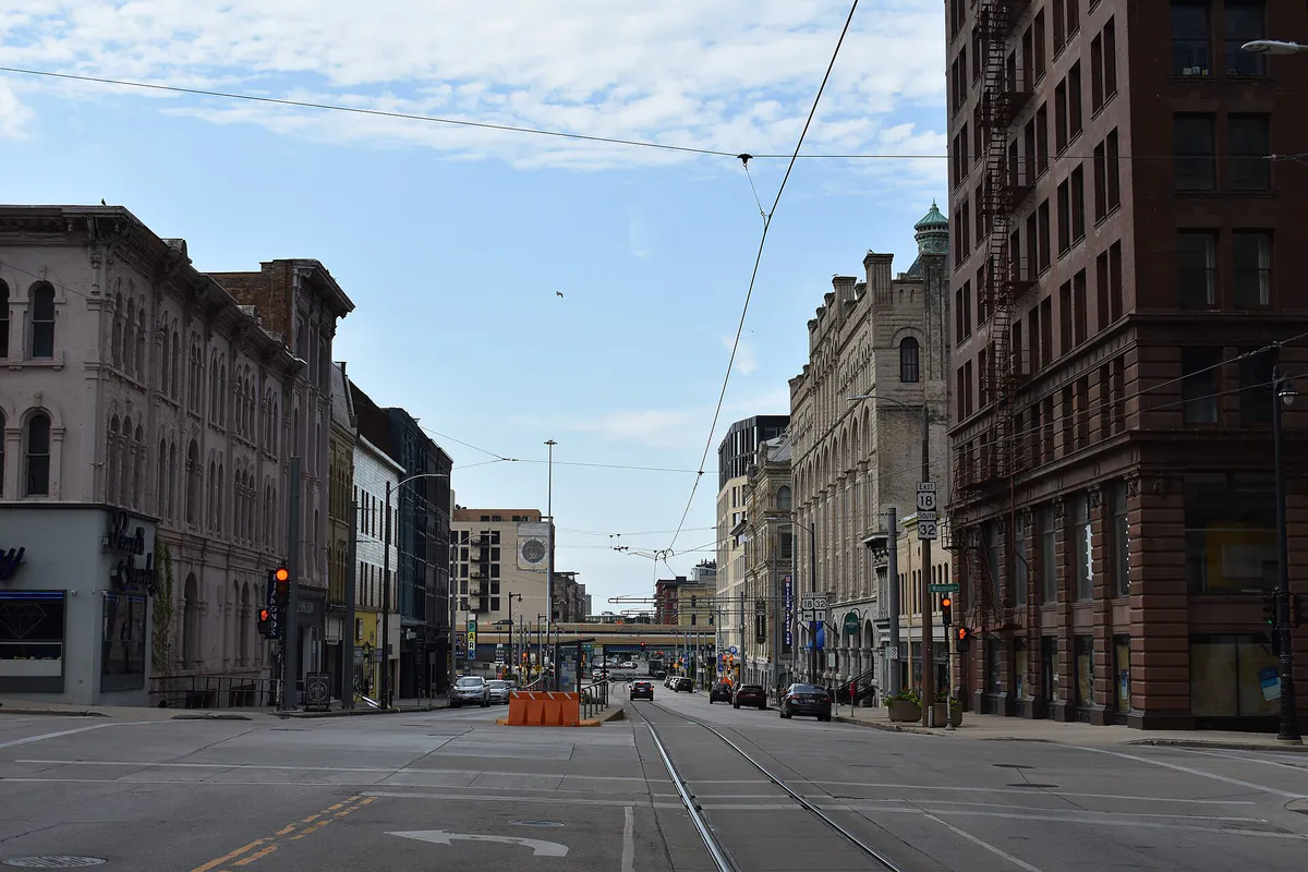 E Wisconsin & N Broadway in Milwaukee, Wisconsin
