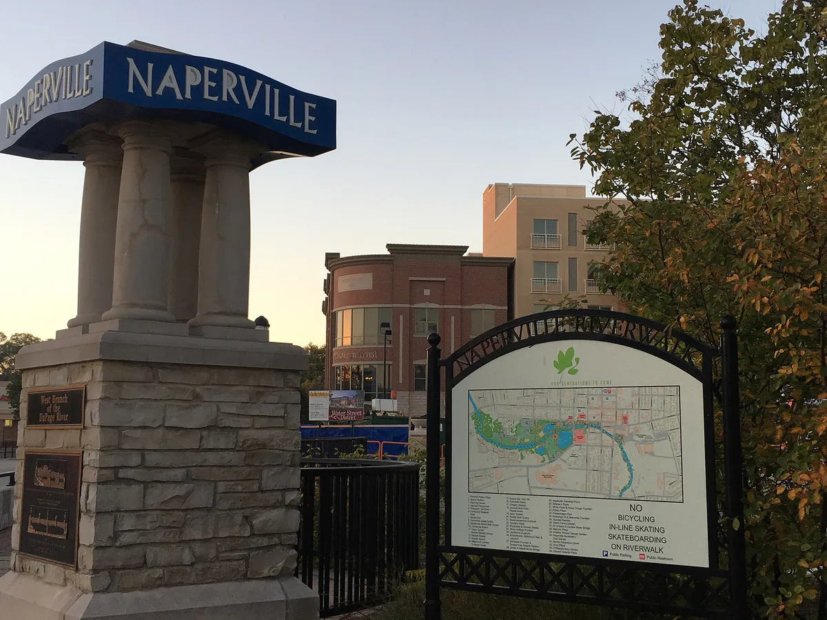 Naperville, Illinois Riverwalk Downtown Water Street